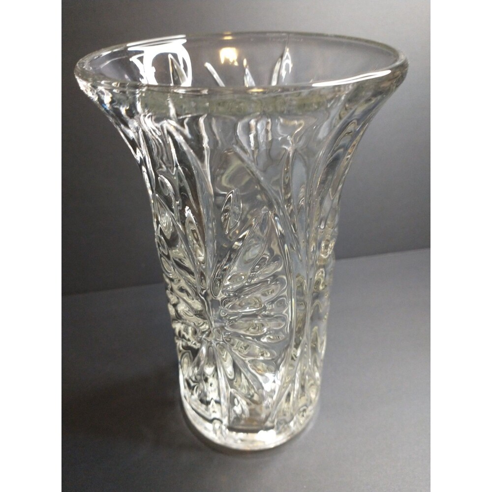 Clear Glass Flared Trumpet Vase is a Vintage 1991 FTD Floral Vase